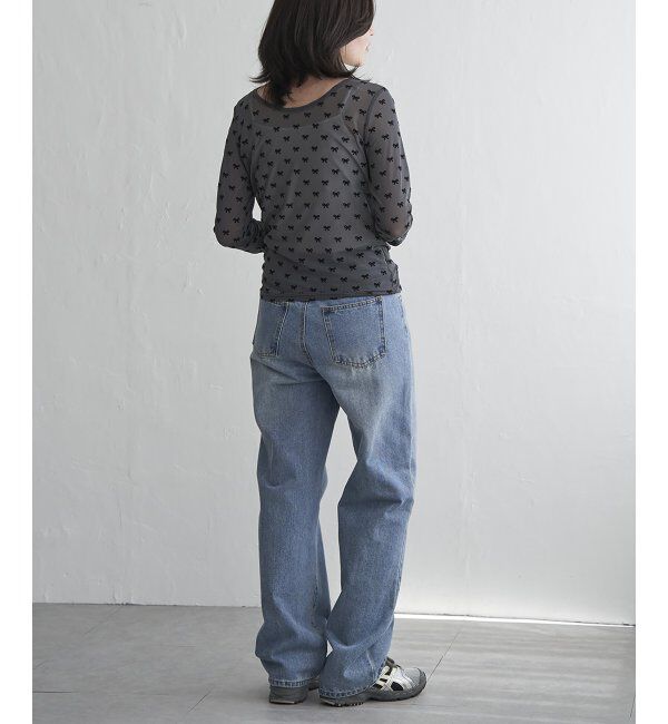 VENCE share style「シアーリボンフロッキープルオーバー」|Tシャツ・カットソー|