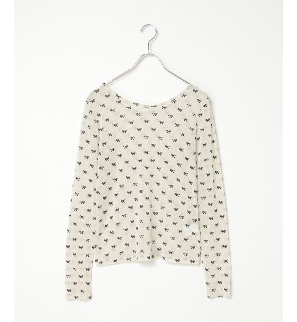 VENCE share style「シアーリボンフロッキープルオーバー」|Tシャツ・カットソー|