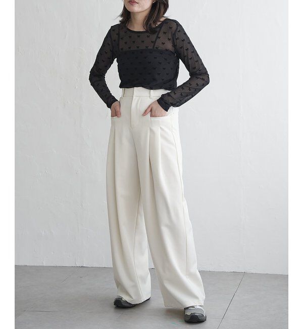 VENCE share style「シアーリボンフロッキープルオーバー」|Tシャツ・カットソー|