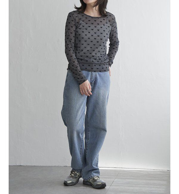 VENCE share style「シアーリボンフロッキープルオーバー」|Tシャツ・カットソー|