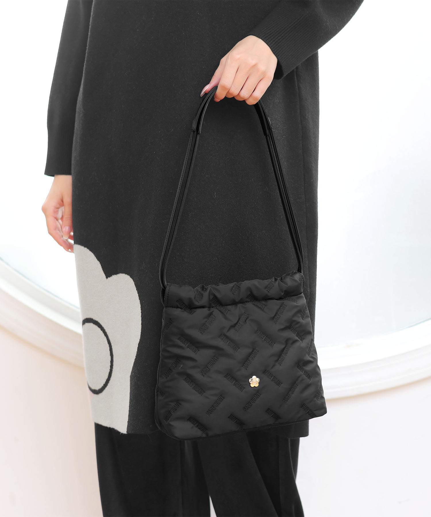 MARY QUANT「バイアスロゴ刺繍 ミニトート」|トートバッグ|