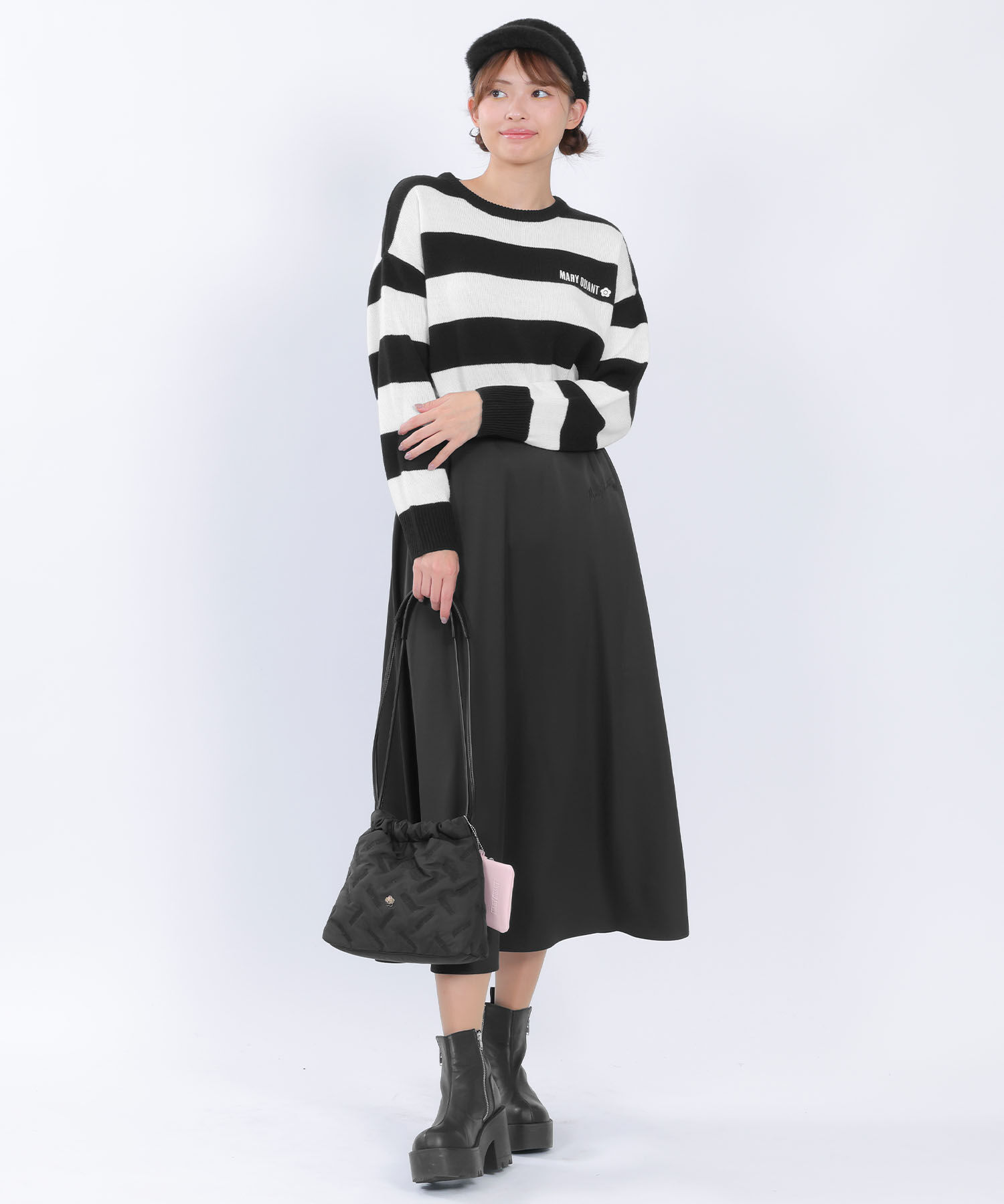 MARY QUANT「バイアスロゴ刺繍 ミニトート」|トートバッグ|