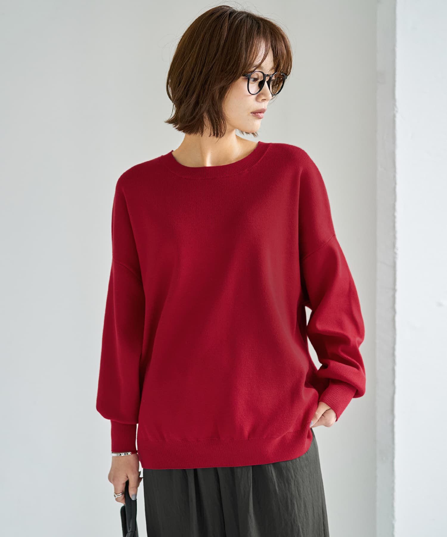 STYLE DELI「スムースハイゲージゆったりクルーネックニット」|ニット・セーター|