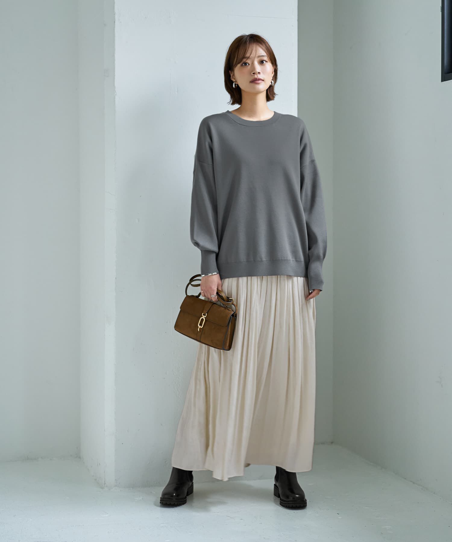 STYLE DELI「スムースハイゲージゆったりクルーネックニット」|ニット・セーター|