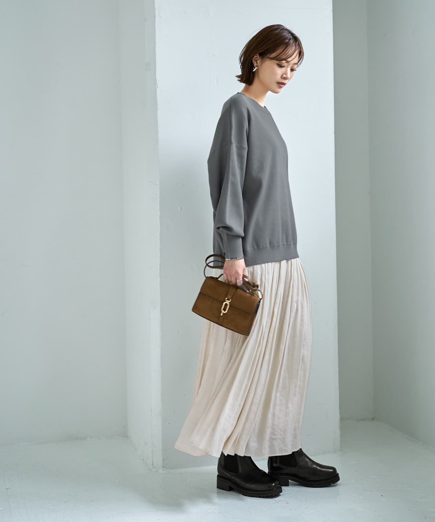 STYLE DELI「スムースハイゲージゆったりクルーネックニット」|ニット・セーター|