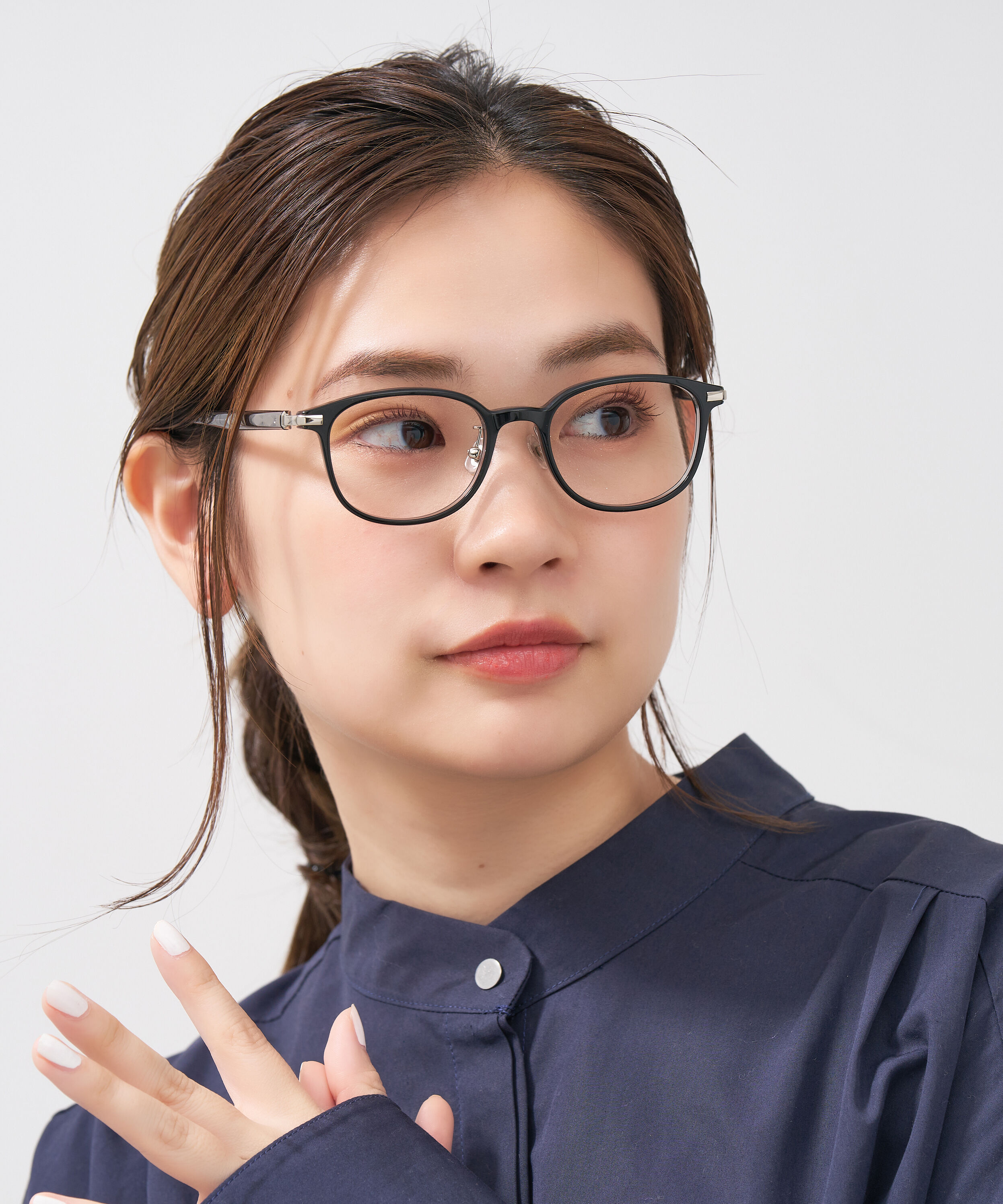  「ウェリントン型 メガネ｜上品で高級感のある 大人可愛いメガネ フェミニン レンズ交換券付き STANDARD MUSE」|メガネ|ブラック