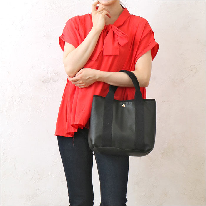 BACKYARD FAMILY「トートバッグ レディース 通販 おしゃれ 合皮ファスナー仕切りトート 小さめ フェイク レザー」|トートバッグ|