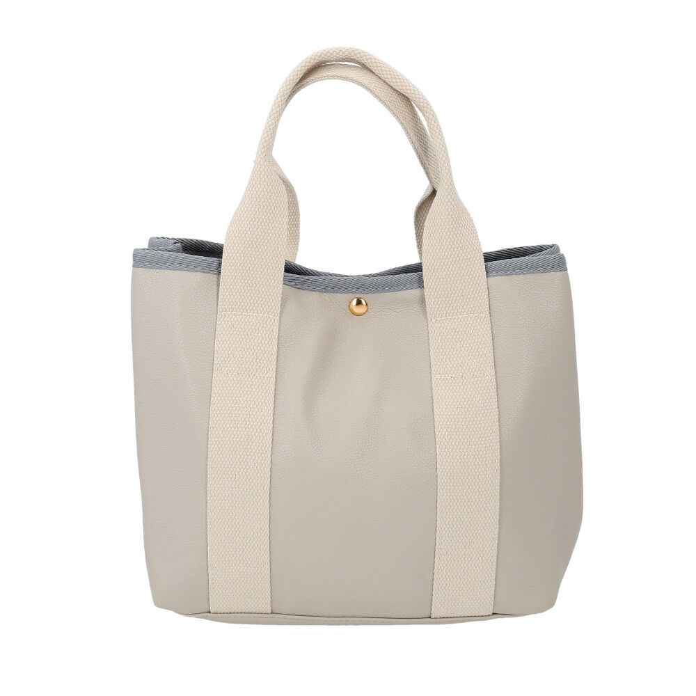 BACKYARD FAMILY「トートバッグ レディース 通販 おしゃれ 合皮ファスナー仕切りトート 小さめ フェイク レザー」|トートバッグ|グレー2