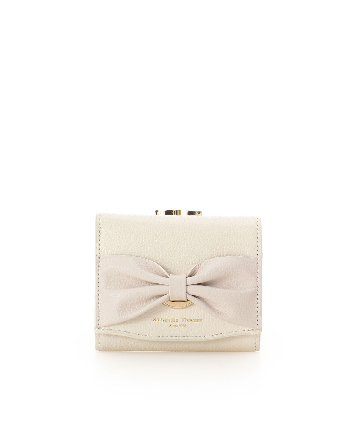 Samantha Thavasa「バイカラーリボンモチーフ口金折財布」|財布|ピンク