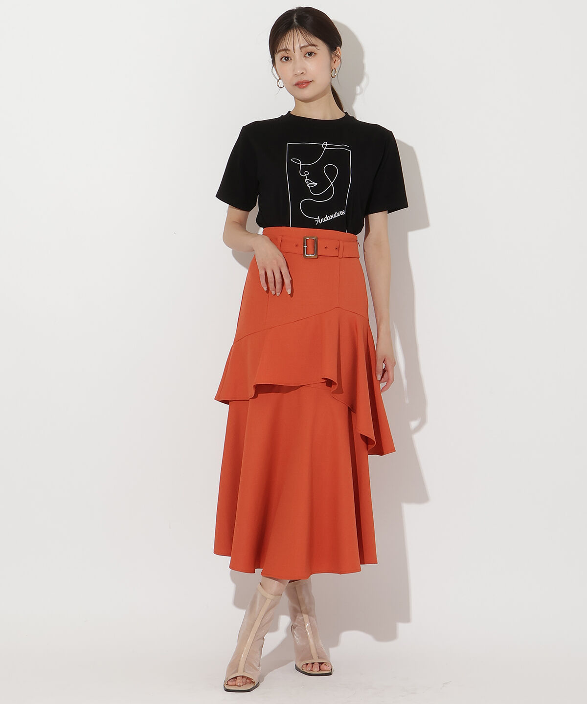 アンドクチュール「アシメフリルティアードスカート」|フレア|