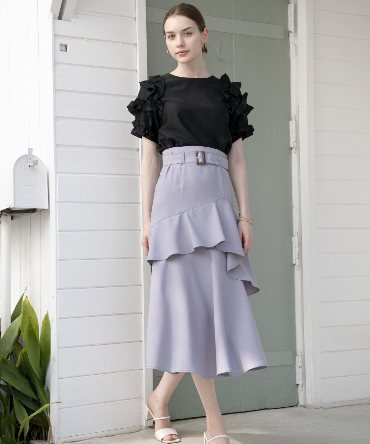 アンドクチュール「アシメフリルティアードスカート」|フレア|