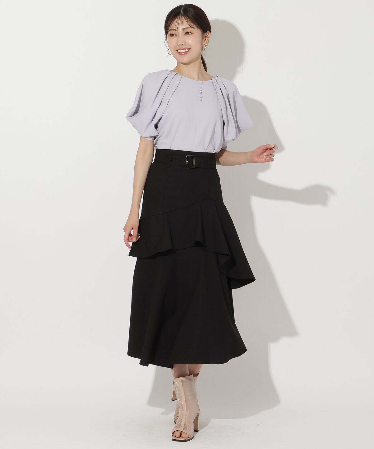 アンドクチュール「アシメフリルティアードスカート」|フレア|