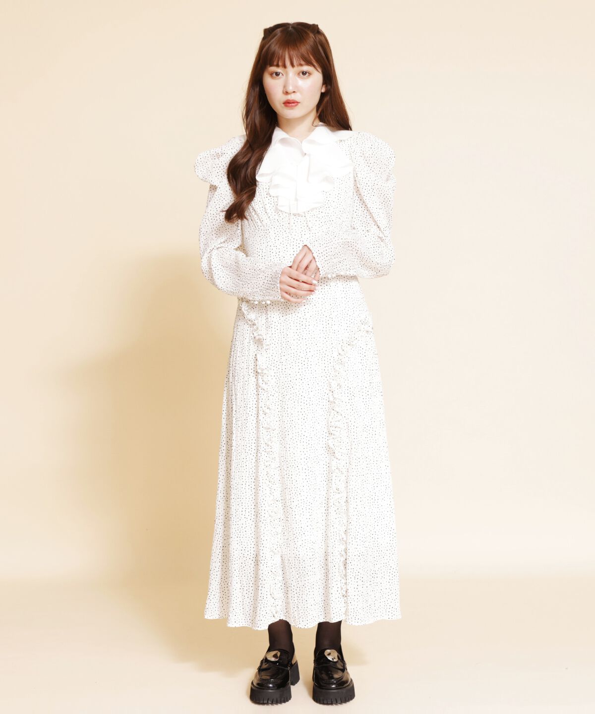 REDYAZEL「フリルカラードットワンピース」|ワンピース|