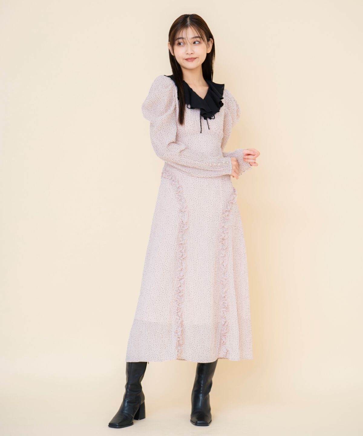 REDYAZEL「フリルカラードットワンピース」|ワンピース|