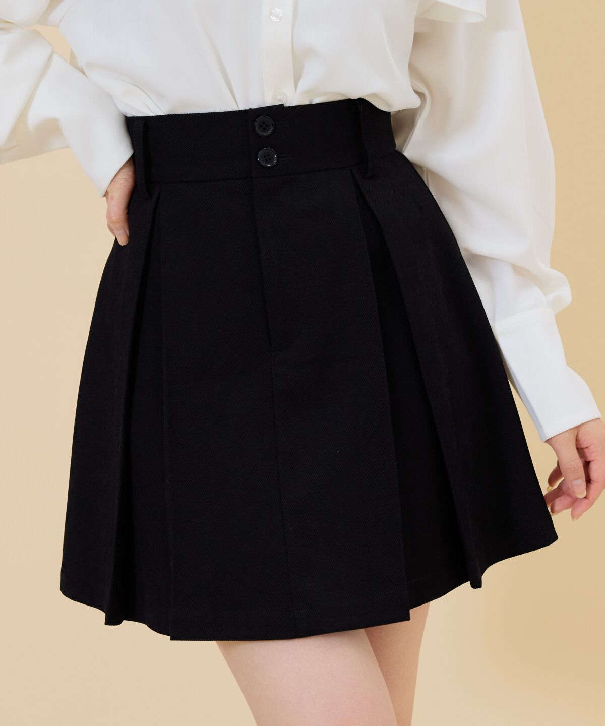 REDYAZEL「タックプリーツミニスカート」|フレア|