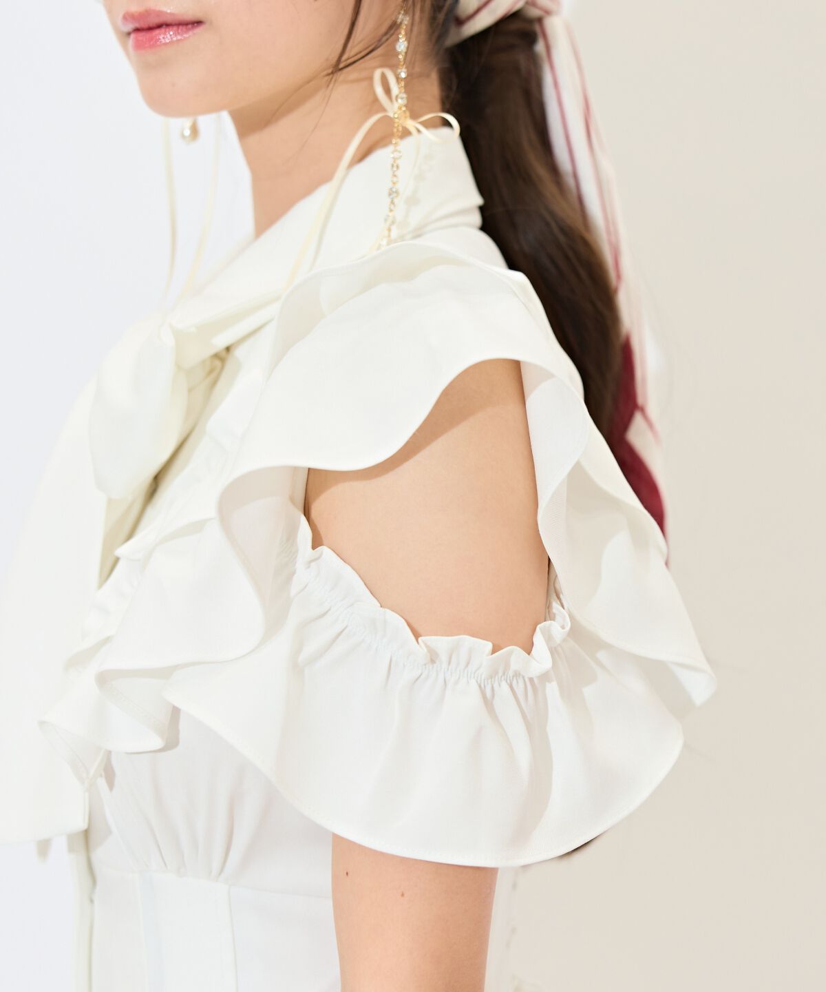 WILLSELECTION「ラッフルスリーブリボンタイワンピース」|ワンピース|