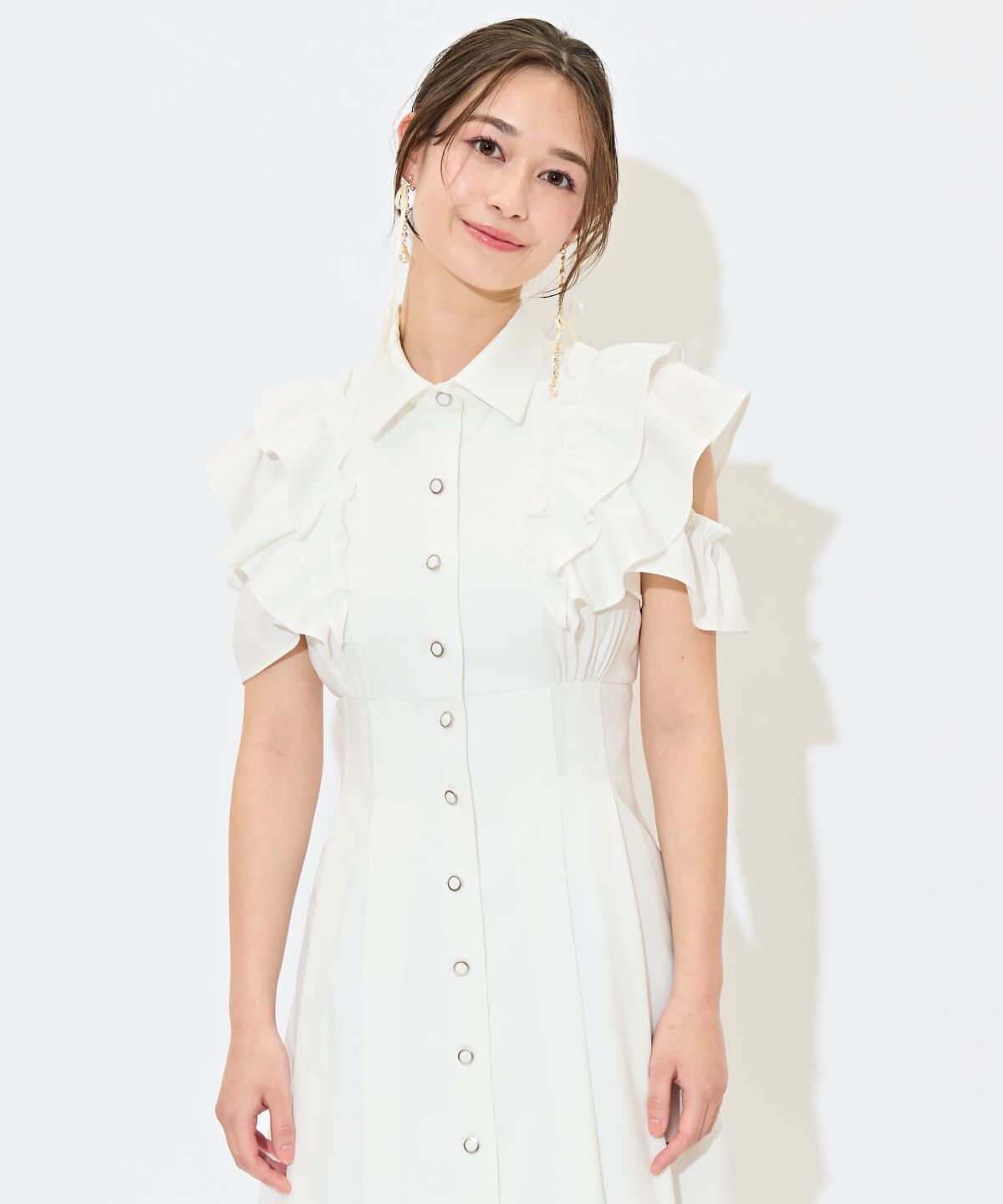 WILLSELECTION「ラッフルスリーブリボンタイワンピース」|ワンピース|