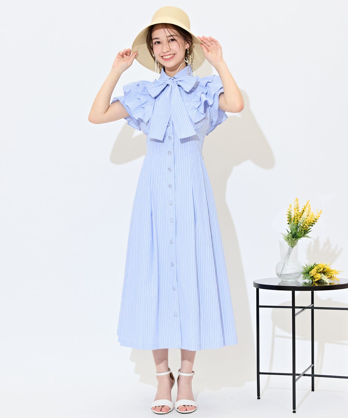 WILLSELECTION「ラッフルスリーブリボンタイワンピース」|ワンピース|