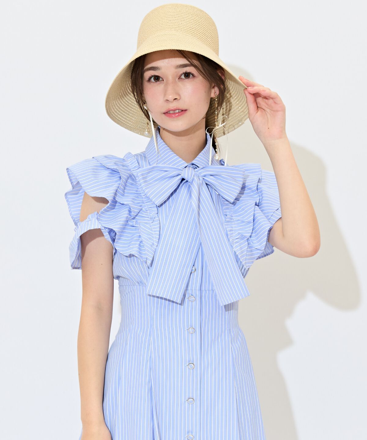 WILLSELECTION「ラッフルスリーブリボンタイワンピース」|ワンピース|