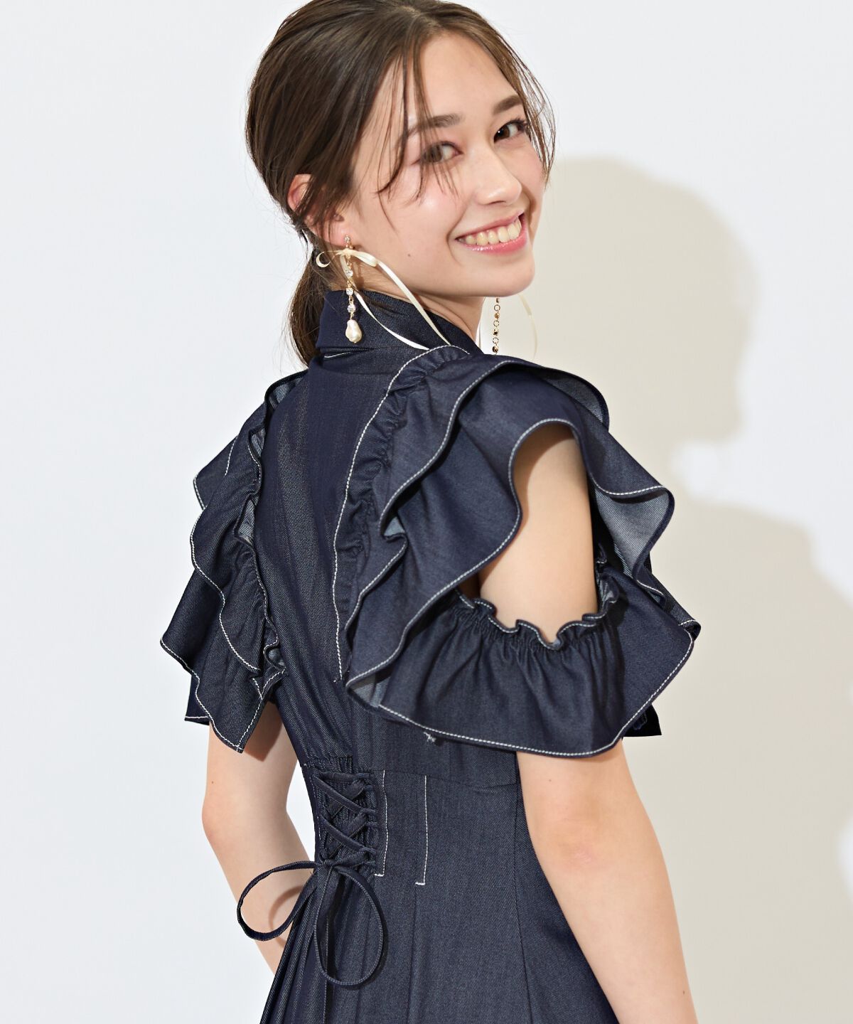 WILLSELECTION「ラッフルスリーブリボンタイワンピース」|ワンピース|