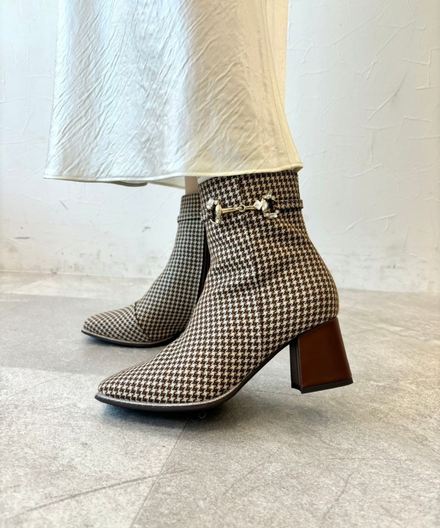 ORiental TRaffic「ビジュービットヒールブーツ/41427」|ショートブーツ|BROWN