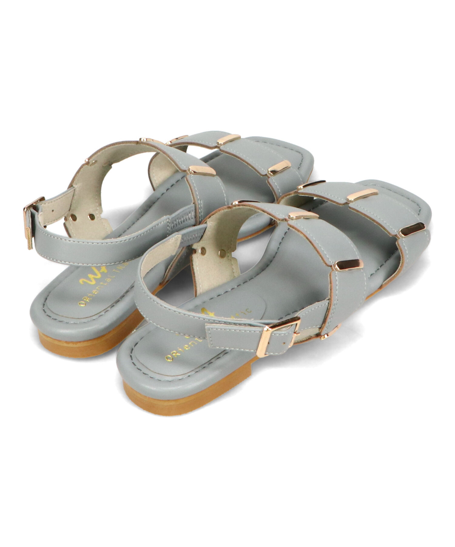 WA Oriental TRaffic「ゴールドモチーフフラットサンダル/52211 サンダル フラット スクエアトゥ クッション」|サンダル|