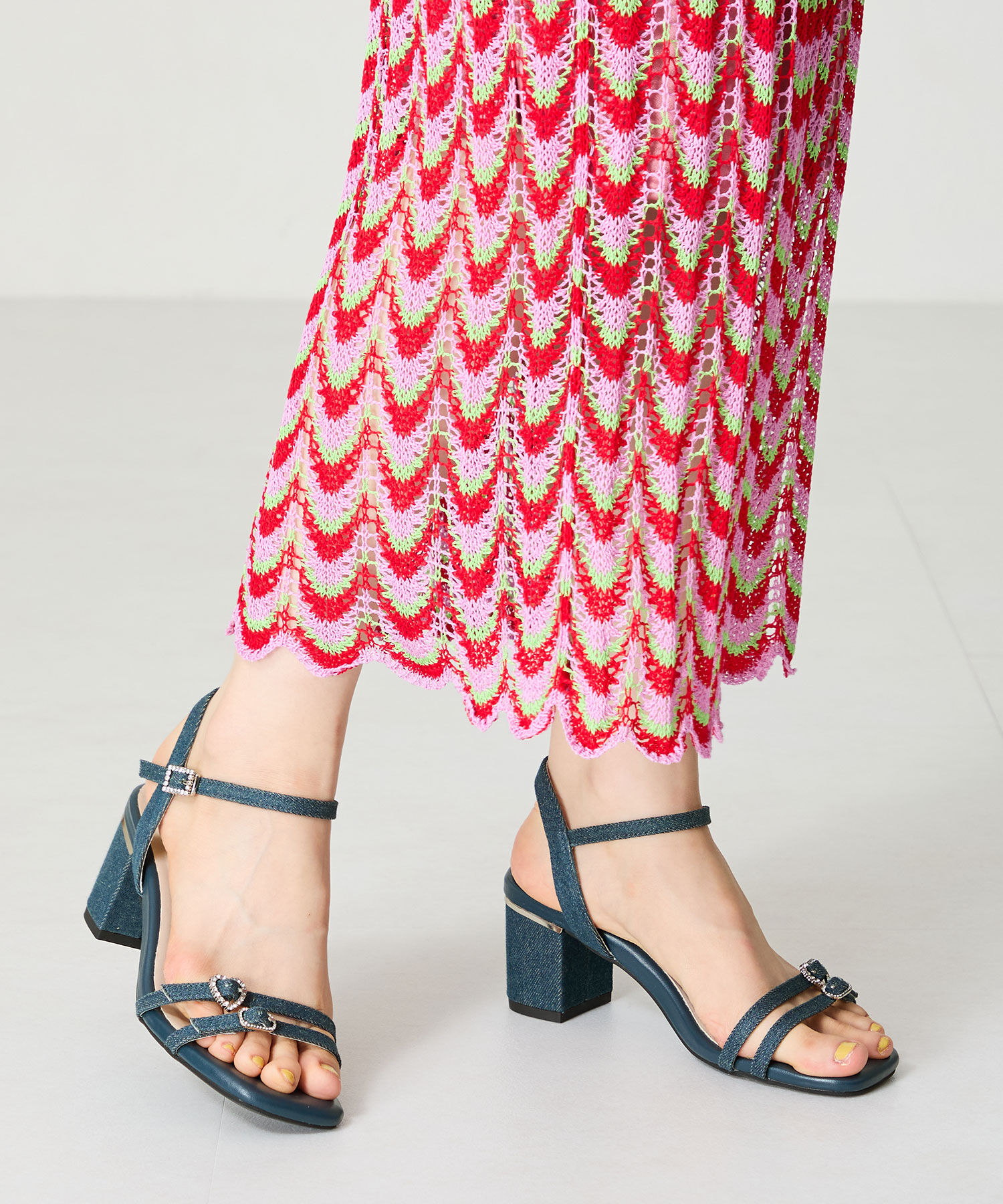 ORiental TRaffic「●2025春夏新作●マルチビジューバックルサンダル/51234」|サンダル|