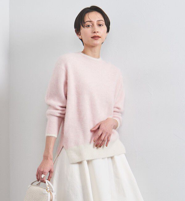 UNITED ARROWS「フォックス カシミヤ クルーネック ニット」|ニット・セーター|LT.PINK