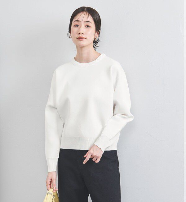 UNITED ARROWS「スウェットライク クルーネック ニットプルオーバー」|ニット・セーター|