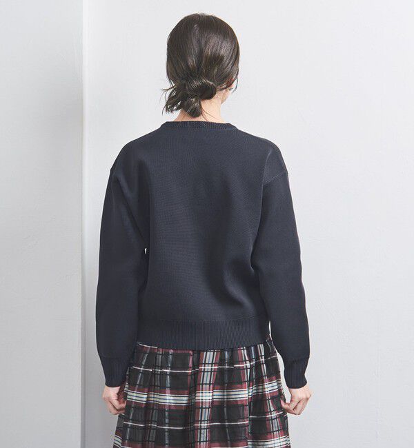 UNITED ARROWS「スウェットライク クルーネック ニットプルオーバー」|ニット・セーター|