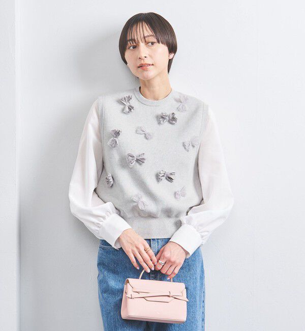 UNITED ARROWS「3D リボン クルーネック ベスト」|ベスト・ジレ|