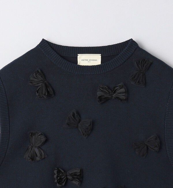 UNITED ARROWS「3D リボン クルーネック ベスト」|ベスト・ジレ|