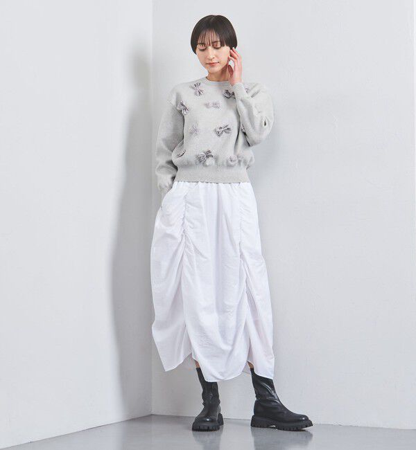 UNITED ARROWS「3D リボン クルーネック ニット」|ニット・セーター|