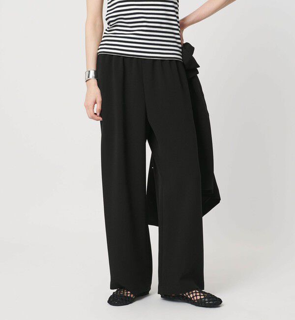 UNITED ARROWS「COMFY ストレート イージーパンツ ‐防汚 UVカット ウォッシャブル‐」|スラックス|BLACK