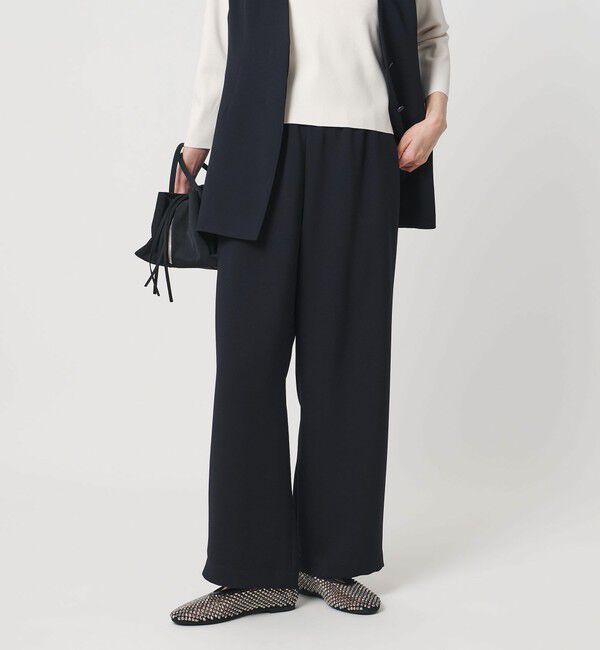 UNITED ARROWS「COMFY ストレート イージーパンツ ‐防汚 UVカット ウォッシャブル‐」|スラックス|NAVY