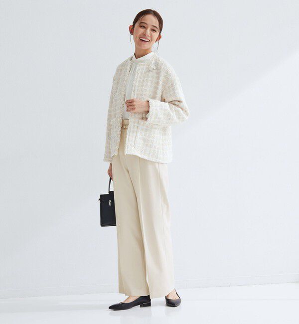 UNITED ARROWS green label relaxing「［size SHORT/TALLあり］パウドレ ワイド パンツ ナチュラル」|スラックス|