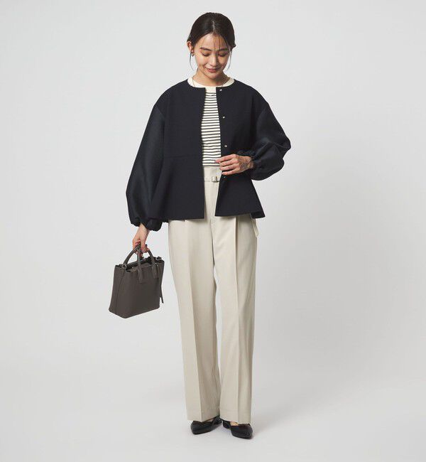 UNITED ARROWS green label relaxing「［size SHORT/TALLあり］パウドレ ワイド パンツ ナチュラル」|スラックス|