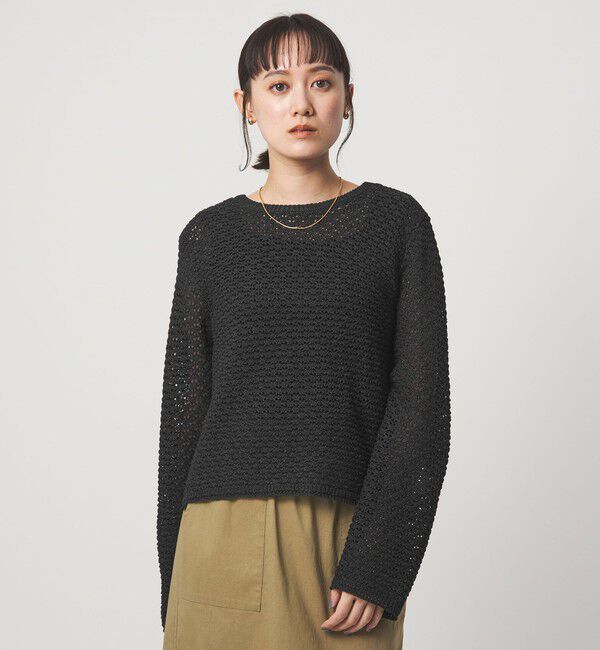 UNITED ARROWS green label relaxing「メッシュ ニット 2WAY プルオーバー ウォッシャブル」|ニット・セーター|DK.GRAY