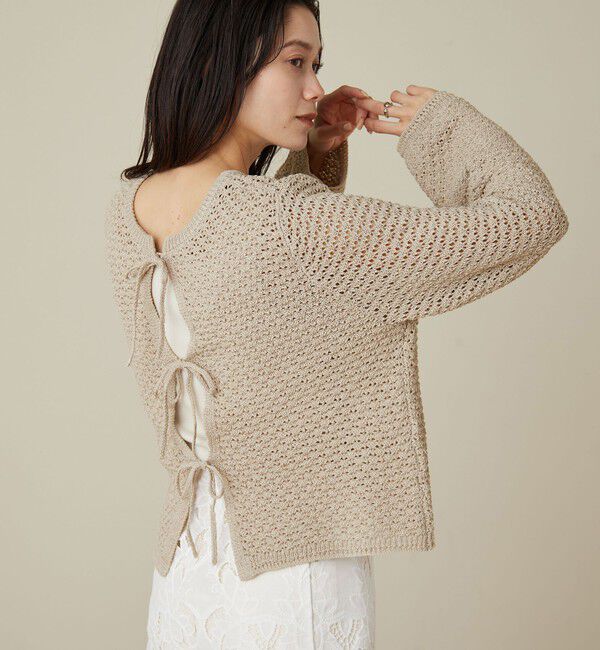 UNITED ARROWS green label relaxing「メッシュ ニット 2WAY プルオーバー ウォッシャブル」|ニット・セーター|NATURAL