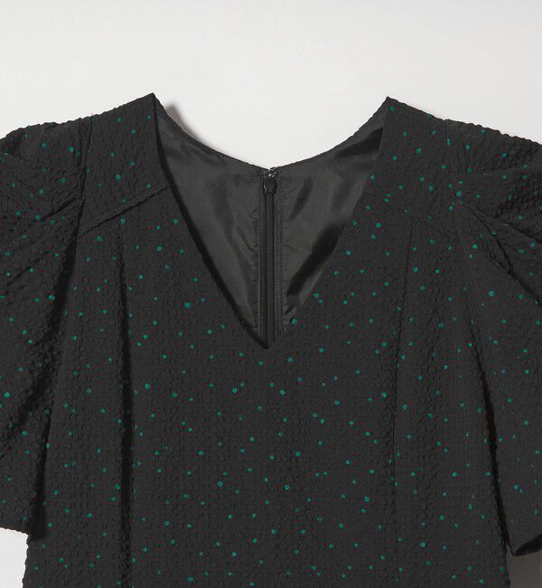 EMMEL REFINES「＜EMMEL REFINES＞EM ドットプリント タックギャザースリーブ ワンピース」|ワンピース|