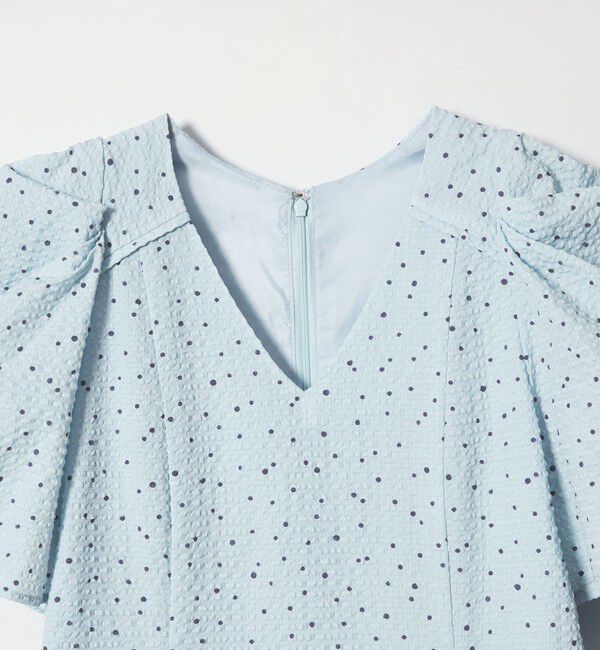 EMMEL REFINES「＜EMMEL REFINES＞EM ドットプリント タックギャザースリーブ ワンピース」|ワンピース|