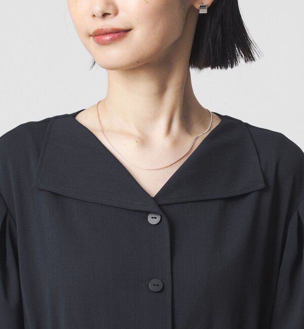 UNITED ARROWS green label relaxing「Vカラー フレア ボタン ワンピース」|ワンピース|