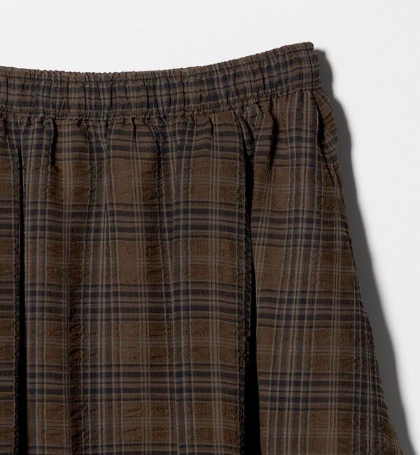 UNITED ARROWS green label relaxing「シアー チェック ロング スカート」|フレア|