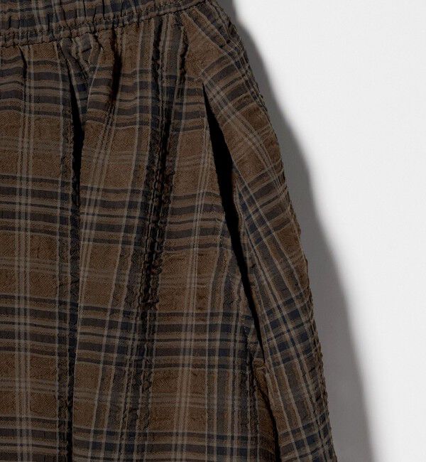 UNITED ARROWS green label relaxing「シアー チェック ロング スカート」|フレア|