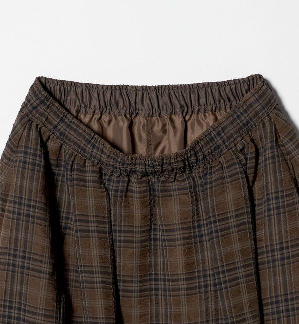 UNITED ARROWS green label relaxing「シアー チェック ロング スカート」|フレア|