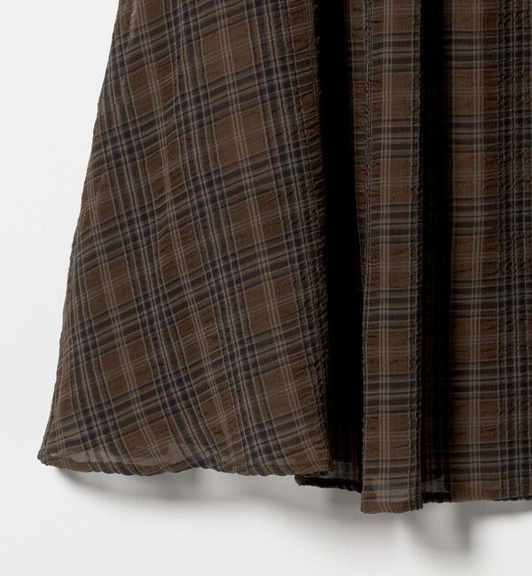 UNITED ARROWS green label relaxing「シアー チェック ロング スカート」|フレア|