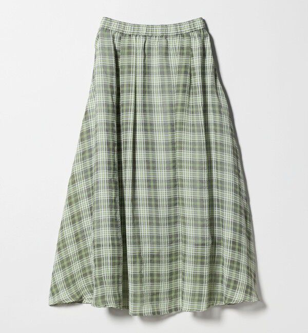 UNITED ARROWS green label relaxing「シアー チェック ロング スカート」|フレア|LIME