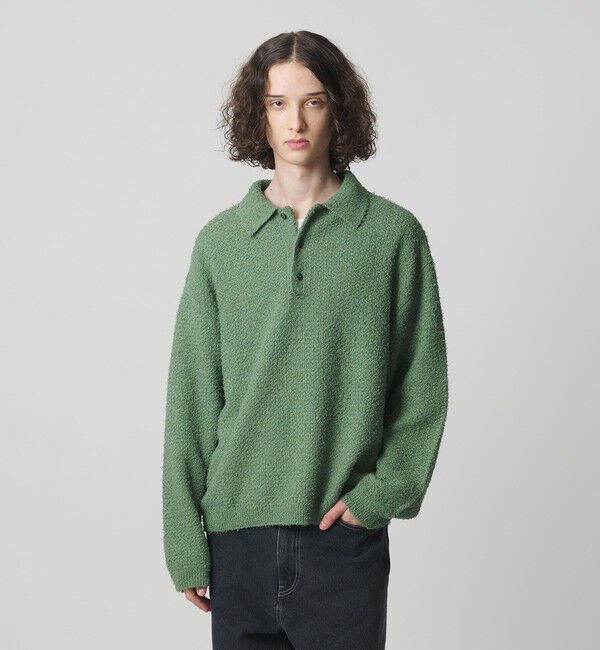 MONKEY TIME「コットン ナイロン カールヤーン ポロシャツ」|ニット・セーター|