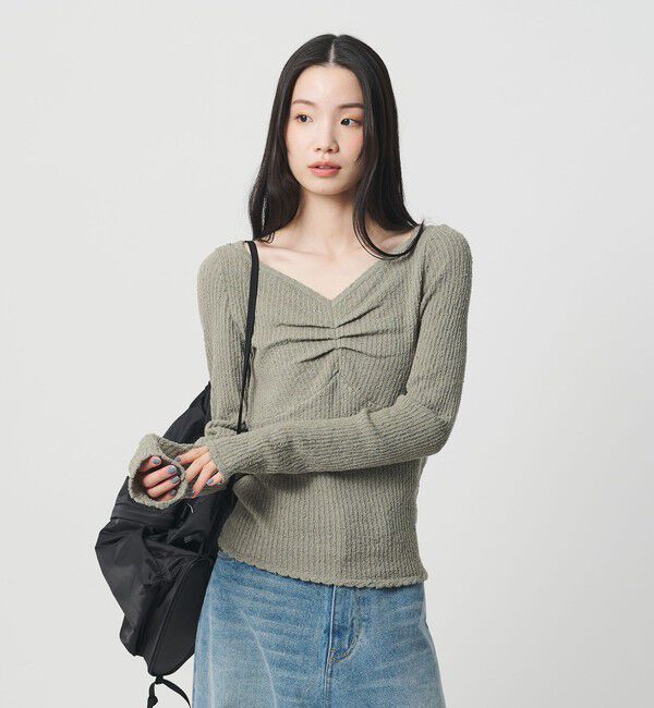 BEAUTY&YOUTH UNITED ARROWS「フロントタック リブニットプルオーバー」|ニット・セーター|