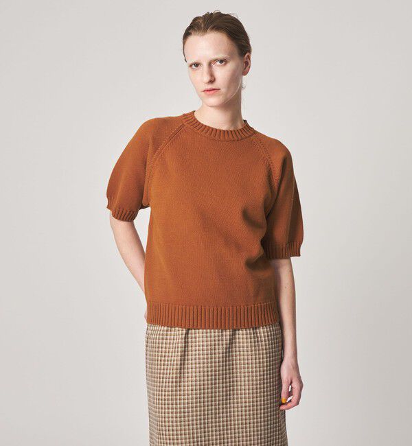 STEVEN ALAN「＜Steven Alan＞コットン ナイロン テープヤーン ハーフスリーブ ニット」|ニット・セーター|MD.BROWN